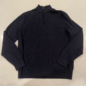 Brooks Brothers Wool Cableknit Quarter Zip Sweater